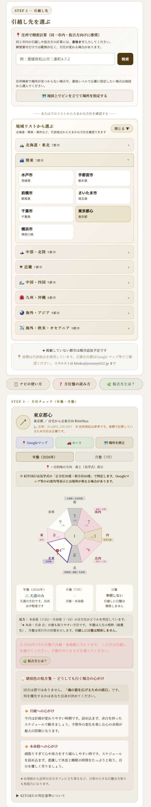 方位チェック結果