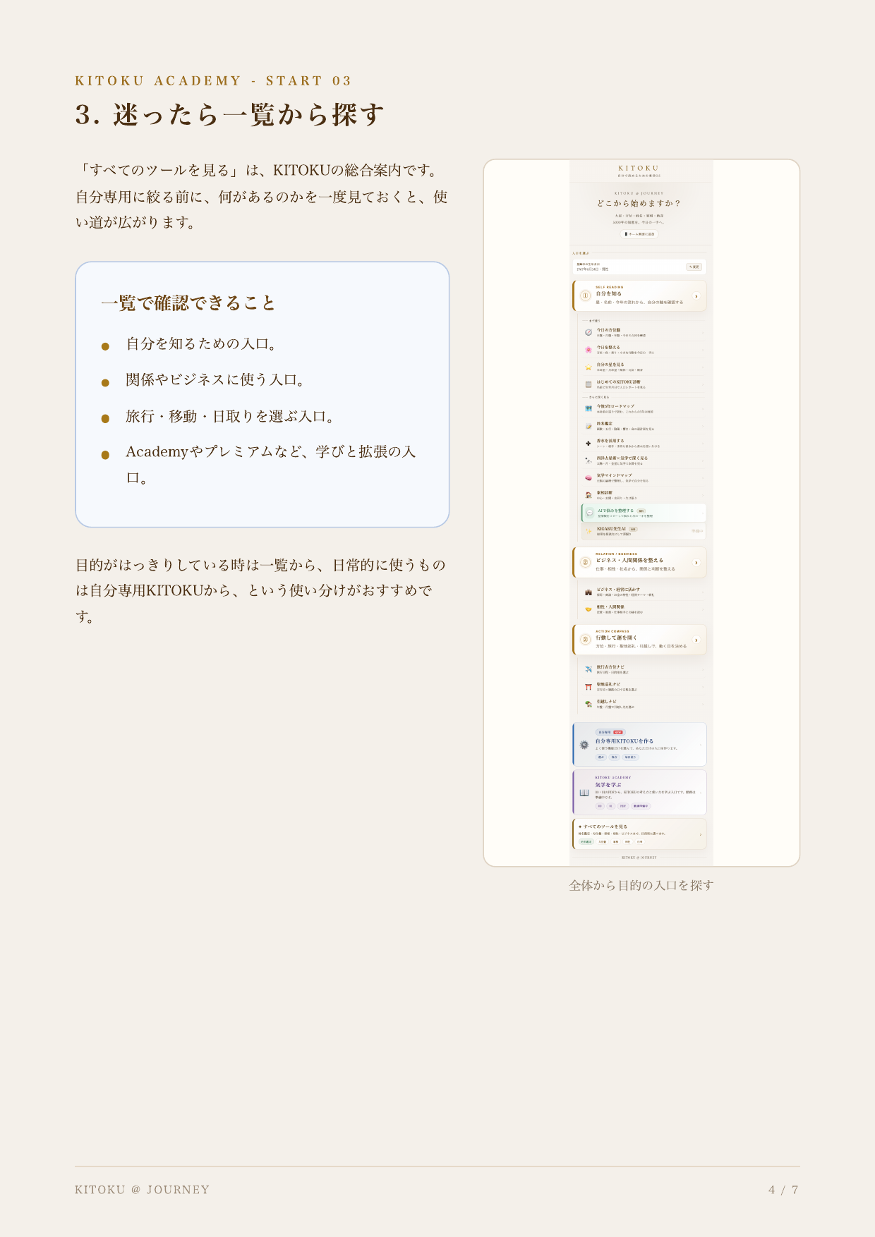 START 03 KITOKUでできること 4ページ目